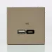 ARTGALLERY USB розетка A + тип-C 45Вт высокоскор.заряд. QC, PD, механизм, шампань
