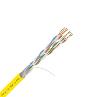 Витая пара U/UTP cat5e 4х2х24AWG CCA PVC IN ЖЕЛТЫЙ 305м