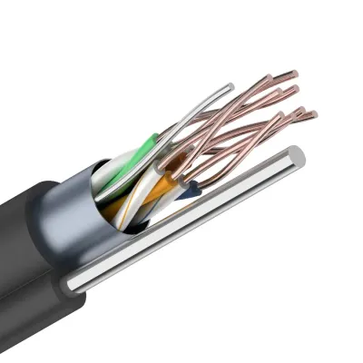 Витая пара PRO FTP 4-CAT5e OUT 305 м, черный с тросом