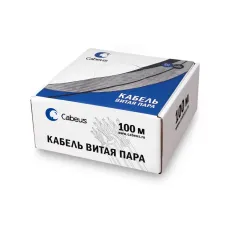 Витая пара U/UTP Cat 5e 4 пары 24 AWG solid PVC нг(А)-LS черный 100м