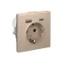 ARTGALLERY розетка 16А с 2 USB A+C, 5В/2,4А/3,0А, 2х5В/1,5А, механизм, песочный