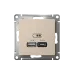 ATLASDESIGN USB РОЗЕТКА A+С, 5В/2,4А, 2х5В/1,2А, механизм, ПЕСОЧНЫЙ
