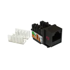 Вставка Keystone Jack RJ-45, 90 градусов, категория 5e, неэкранированная, заделка тип 110, цвет черный