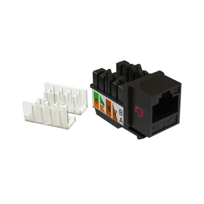 Вставка Keystone Jack RJ-45, 90 градусов, категория 5e, неэкранированная, заделка тип 110, цвет черный