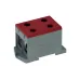 Клемма красная, 4 подключения 25-150мм 1000V 250/320А