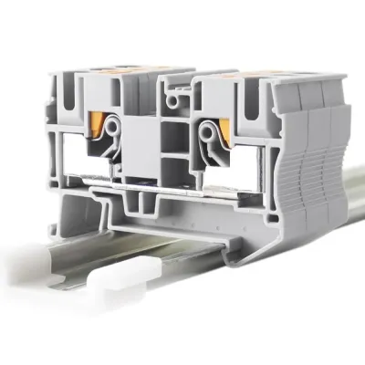 Клемма проходная, зажим push-in, серая 57 A, 1000 В, 10 кв. мм (1 уп-40шт) RYK 10 KLR