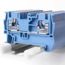 Клемма проходная, зажим Push-in, синяя, 32 А,1000 В, 4 кв. мм (1 уп-70шт) RYK 4 BU-V0 KLR