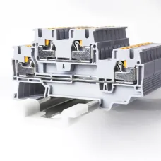 Клемма проходная, зажим push-in, серая 32 A, 1000 В, 4 кв. мм (1 уп-50шт) RYK 4 D-V0 KLR