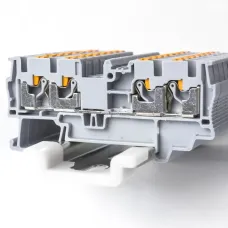 Клемма проходная, зажим push-in, серая 32 A, 1000 В, 4 кв. мм (1 уп-45шт) RYK 4 FO-V0 KLR