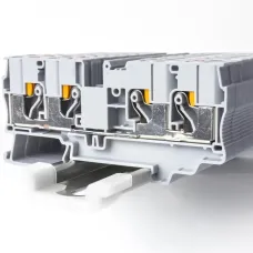 Клемма проходная, зажим push-in, серая 41 A, 1000 В, 6 кв. мм (1 уп-30шт) RYK 6 FO-V0 KLR