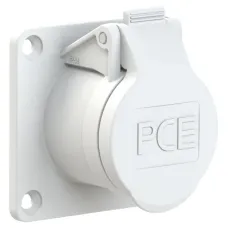 Розетка встраиваемая 16А/42V/2P/IP44,фланец 70х70, никелированные контакты