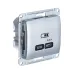 GLOSSA USB РОЗЕТКА тип-C 65W высокоскор.заряд. QC, PD, механизм, АЛЮМИНИЙ