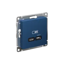 ATLASDESIGN USB РОЗЕТКА тип-C 65Вт высокоскор.заряд. QC,PD, механизм, АКВАМАРИН