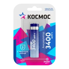 Аккумулятор 18650 Li-ion 3400 мАч с защитой 3.7В блистер 1 шт
