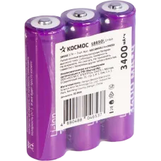 Аккумулятор 18650 Li-ion 3400 мАч без защиты 3.7В шринка 3 шт