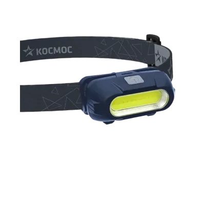 Фонарь налобный аккумуляторныйуляторный 3Вт COB LED съемный Li-ion 18650 800mAh ABS-пластик USB-шнур typeC