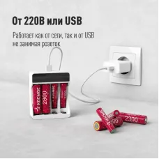 Зарядное устройство KOC516 c аккумуляторными батарейками АА 2700 мАч в комплекте (4 шт)