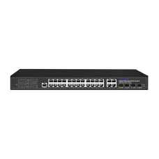 Коммутатор управляемый L2 24x1Гбит/с (RJ45 с PoE+), 4x1Гбит/с (Combo) 400Вт