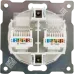 Розетка двойная компьютерная RJ45 кат.5e, цвет серый (серия Florence)