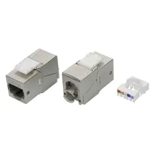 Модуль Кейстоун (Keystone) RJ45 CAT 6 экранированный (STP). 180 градусов. серебристый