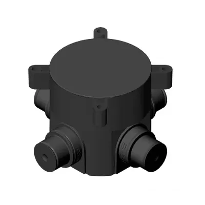 Коробка установочная д/монолит.стр-ва 75х70мм с крышкой 4 вывода IP44