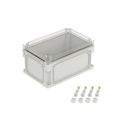 Корпус IP67,300х200х160 (выс.крышки 35),стнк.выбв.флнц.,прозр.крыш.