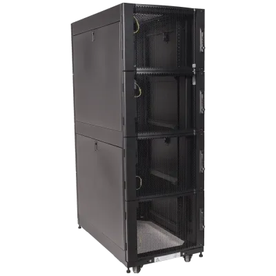 Шкаф DCS 48U 600x1070 мм, 4 секции, двери с перфорацией, с боковыми панелями, черный