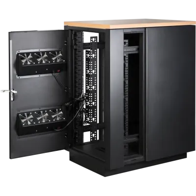 Шкаф SOUNDPROOF звукоизолированный 24U 750x1039 мм, отделка под дерево, цвет лиственница
