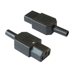 Вилка IEC C13 10A 250V прямая разборная чёрная