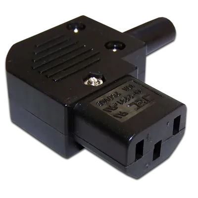 Вилка IEC C13 10A 250V угловая разборная чёрная