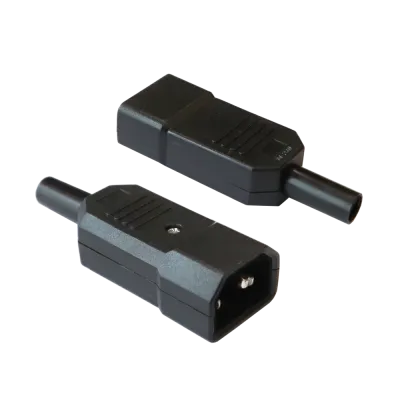 Вилка IEC C14 10A 250V прямая разборная чёрная
