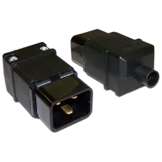Вилка IEC C20 16A 250V прямая разборная чёрная