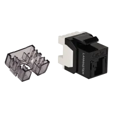 Модуль Keystone, RJ45, неэкранированный, кат.5E, со встроенной шторкой, 180 градусов, черный