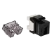 Модуль Keystone, RJ45, неэкранированный, кат.5E, со встроенной шторкой, 180 градусов, черный