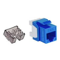 Модуль Keystone, RJ45, неэкранированный, кат.6, без шторки, 180 градусов, синий