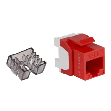 Модуль Keystone, RJ45, неэкранированный, кат.6, без шторки, 180 градусов, красный