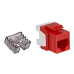 Модуль Keystone, RJ45, неэкранированный, кат.6, без шторки, 180 градусов, красный