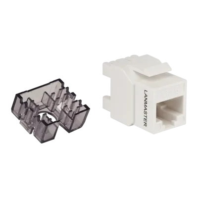 Модуль Keystone, RJ45, неэкранированный, кат.6, без шторки, 180 градусов, белый