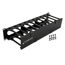 Органайзер кабельный 19'' c пластиковыми пальцами и крышкой, 2U