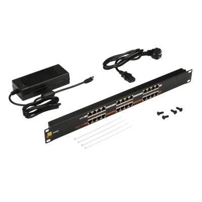 Патч-панель POE 19'' 12 портов с одним блоком питания 48V 120W