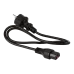 Кабель электропитания с блокировкой C13-Schuko прямая, 3х0.75, 220В, 10А, черный, 2 м