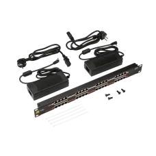 Патч-панель POE 19'' 16 портов с двумя блоками питания 48V 120W