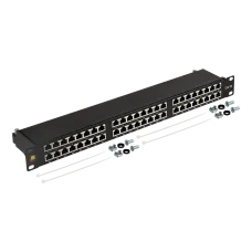 Патч-панель 19'' 1U высокой плотности 48 портов RJ45 экранированная