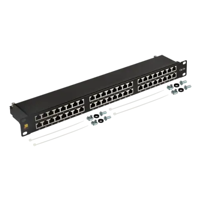 Патч-панель 19'' 1U высокой плотности 48 портов RJ45 экранированная