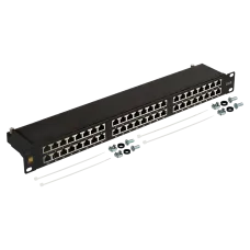 Патч-панель 19'' 1U высокой плотности 48 портов RJ45 экранированная кат.6