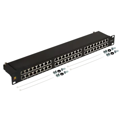 Патч-панель 19'' 1U высокой плотности 48 портов RJ45 экранированная кат.6