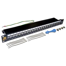 Патч-панель 19'' 1U 24 порта RJ45 экранированная кат.6