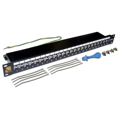Патч-панель 19'' 1U 24 порта RJ45 экранированная кат.6