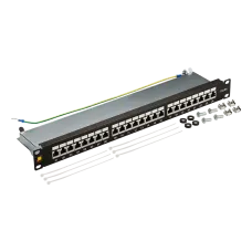 Патч-панель 19'' 1U 24 порта RJ45 экранированная кат.6A