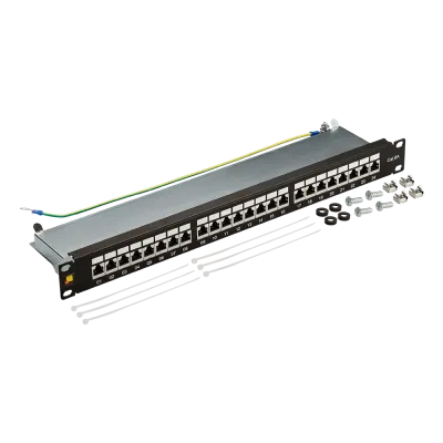Патч-панель 19'' 1U 24 порта RJ45 экранированная кат.6A
